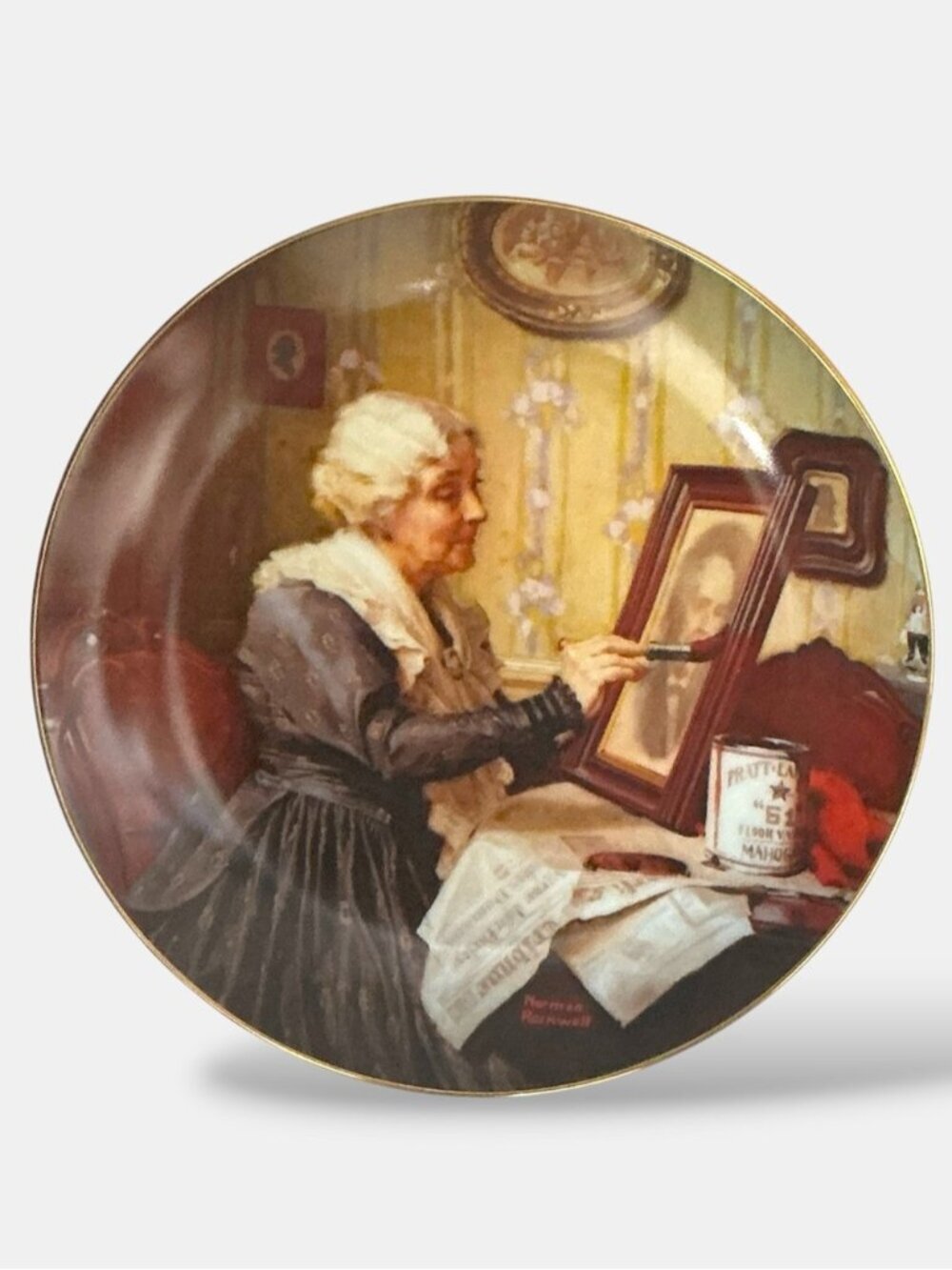 Norman Rockwell Grandmas Love Collector Plate 8.6” Vintage Limited Edition 1988